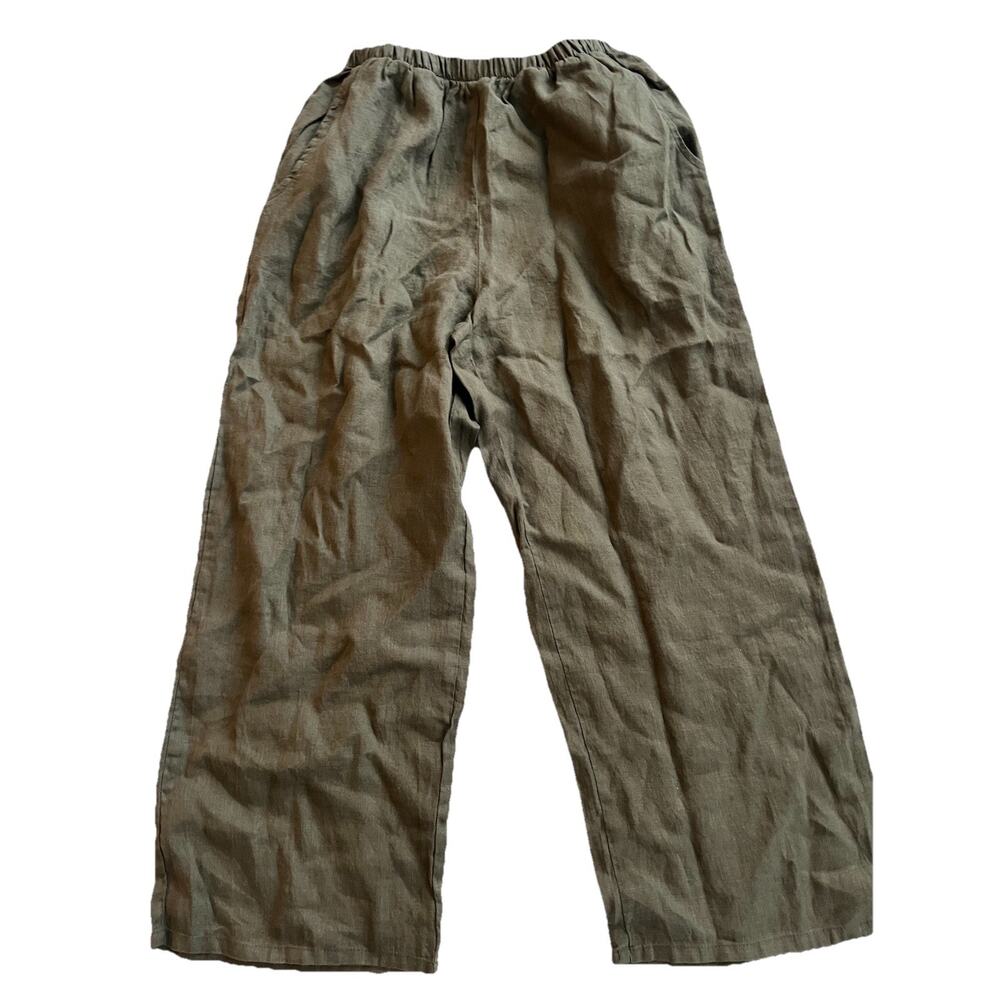 Flax Wide Leg Green Cropped Pants XS